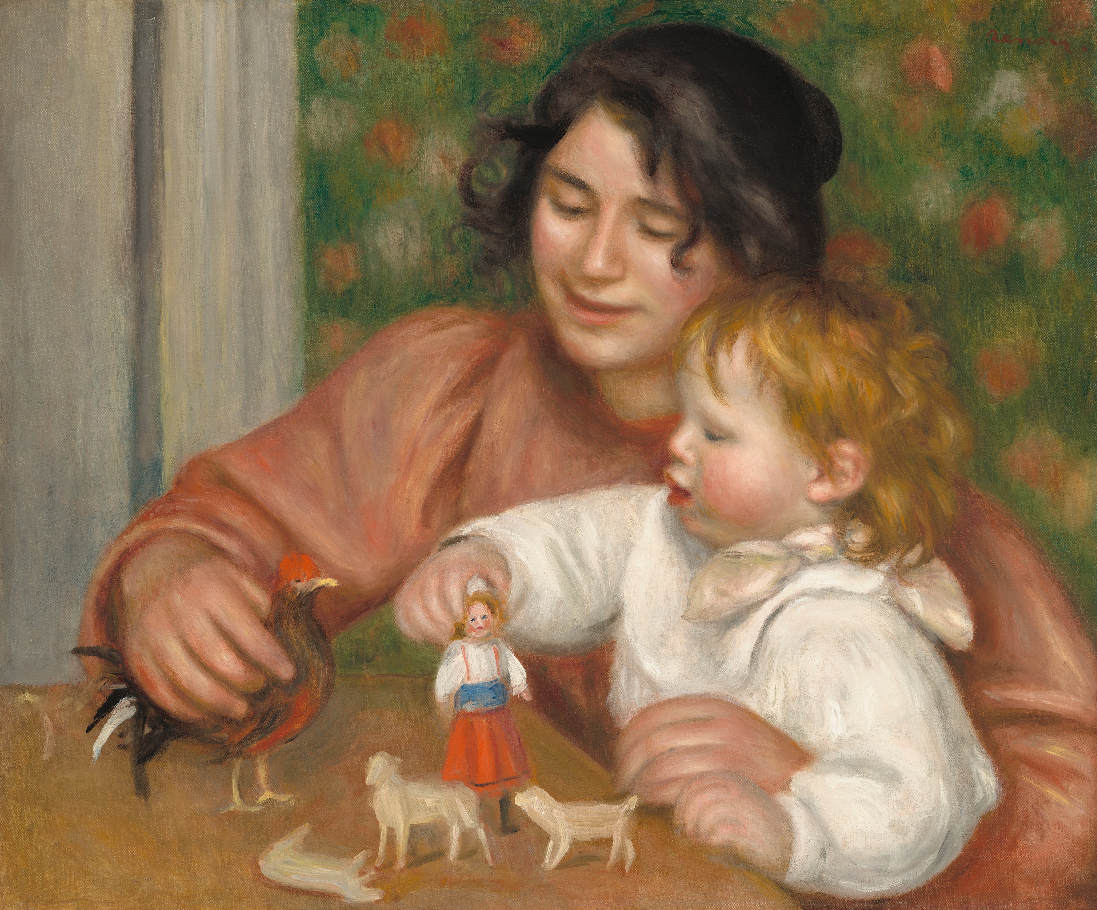 Reproduction du tableau « Enfant avec des jouets - Gabrielle et le fils de l'artiste, Jean - Pierre-Auguste Renoir » par Alpha Reproduction en peinture à l’huile