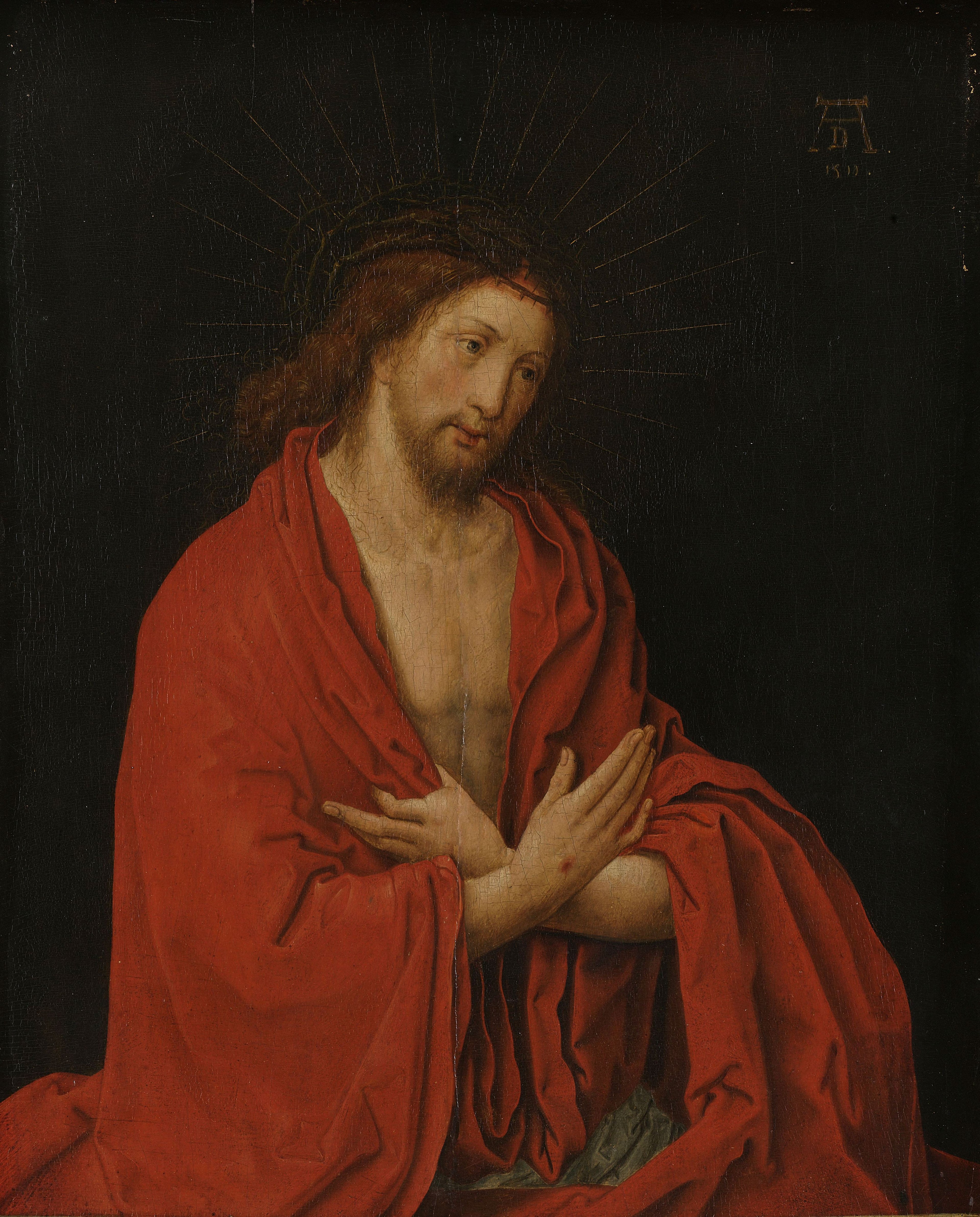 Volet de gauche d'un diptyque avec le Christ en homme de douleurs - Lucas van Leyden