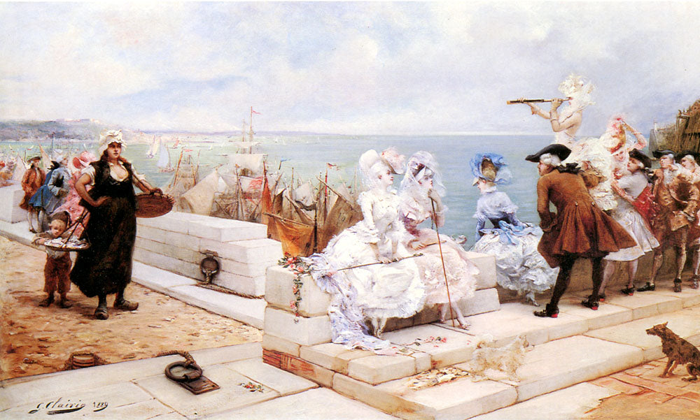 Des personnalités élégantes assistent à la régate - Georges Clairin