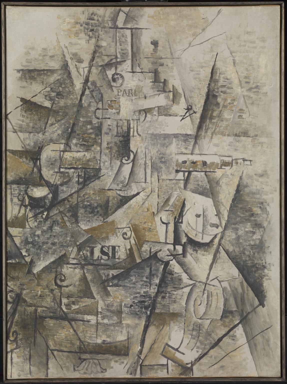 Clarinette et bouteille de rhum sur une cheminée – Juan Gris (1911–1912)