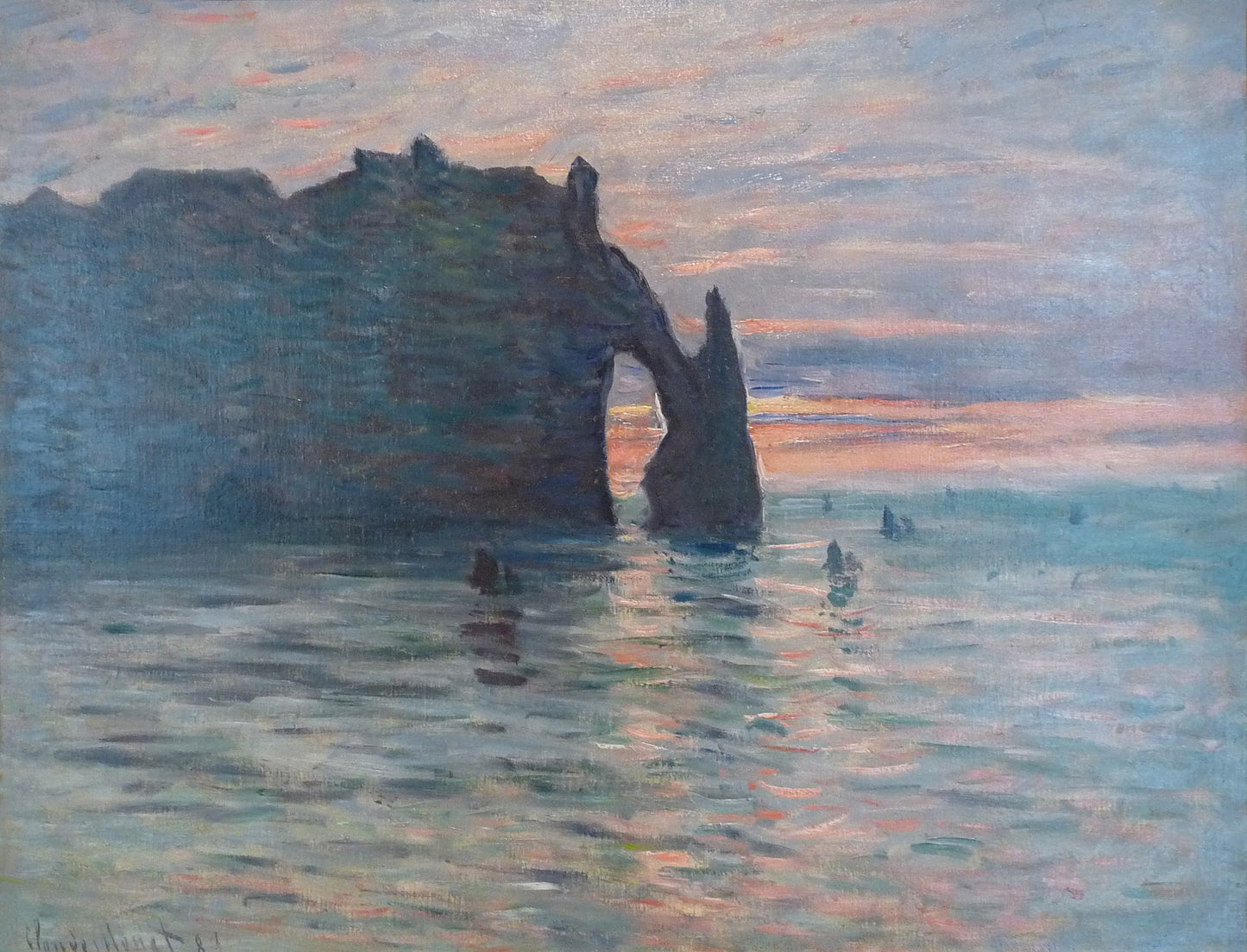 🎨 Coucher de soleil à Étretat – Claude Monet, 1883