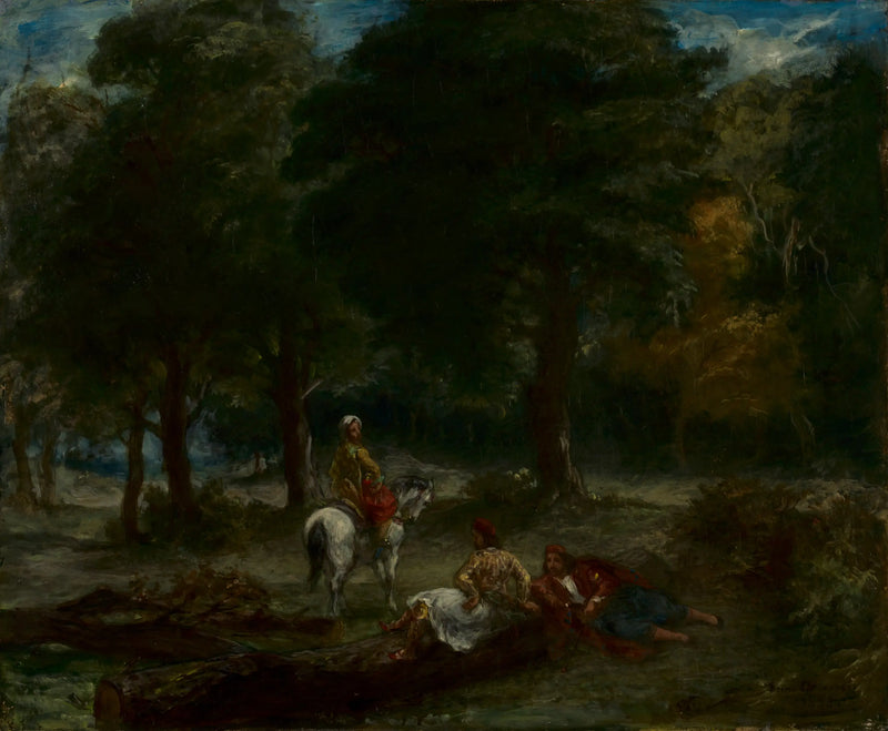 Cavaliers grecs au repos dans une forêt - Eugène Delacroix