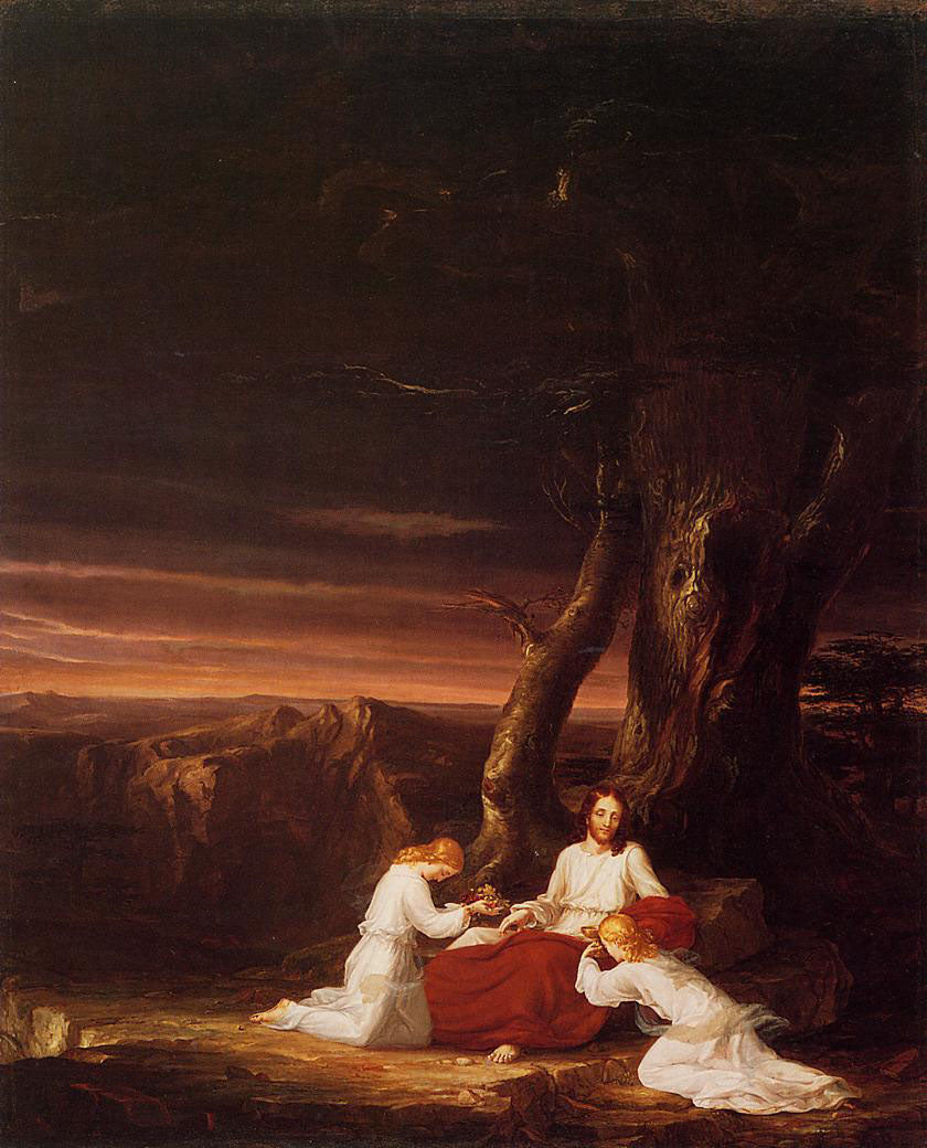 Anges se dévouant au Christ dans la nature - Thomas Cole