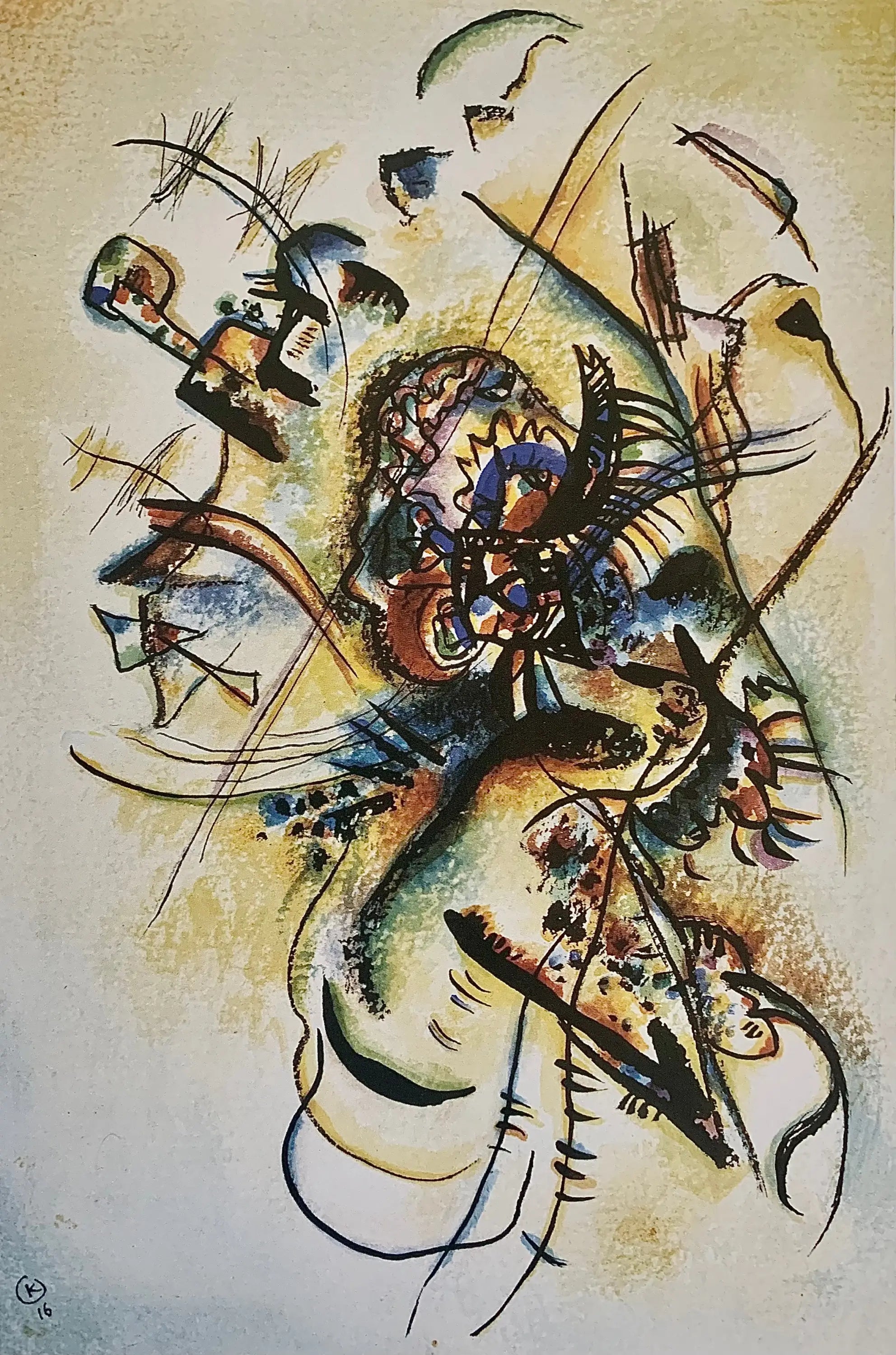 Reproduction du tableau « Composition J - Vassily Kandinsky » par Alpha Reproduction en peinture à l’huile