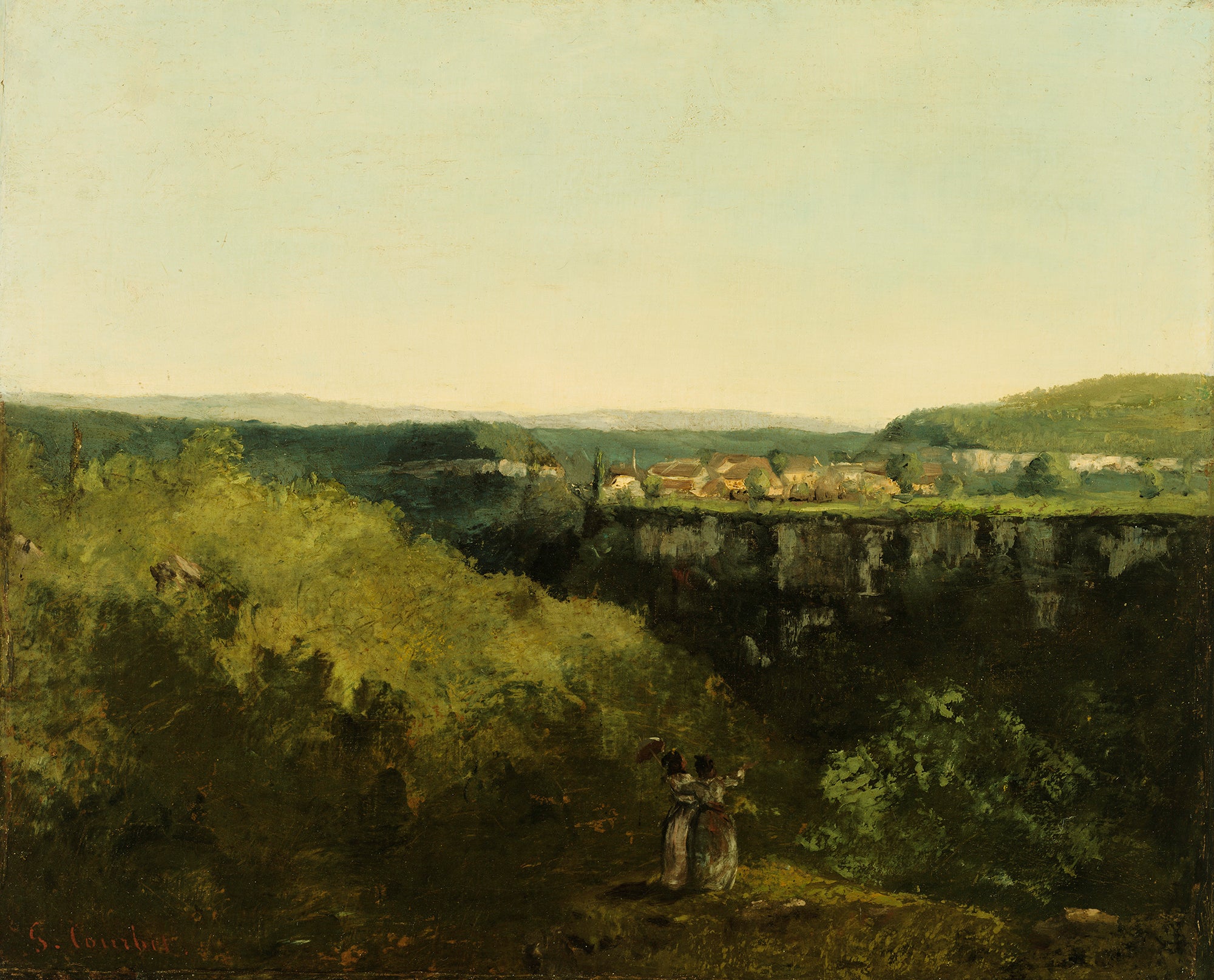 Une vue sur la rivière - Gustave Courbet