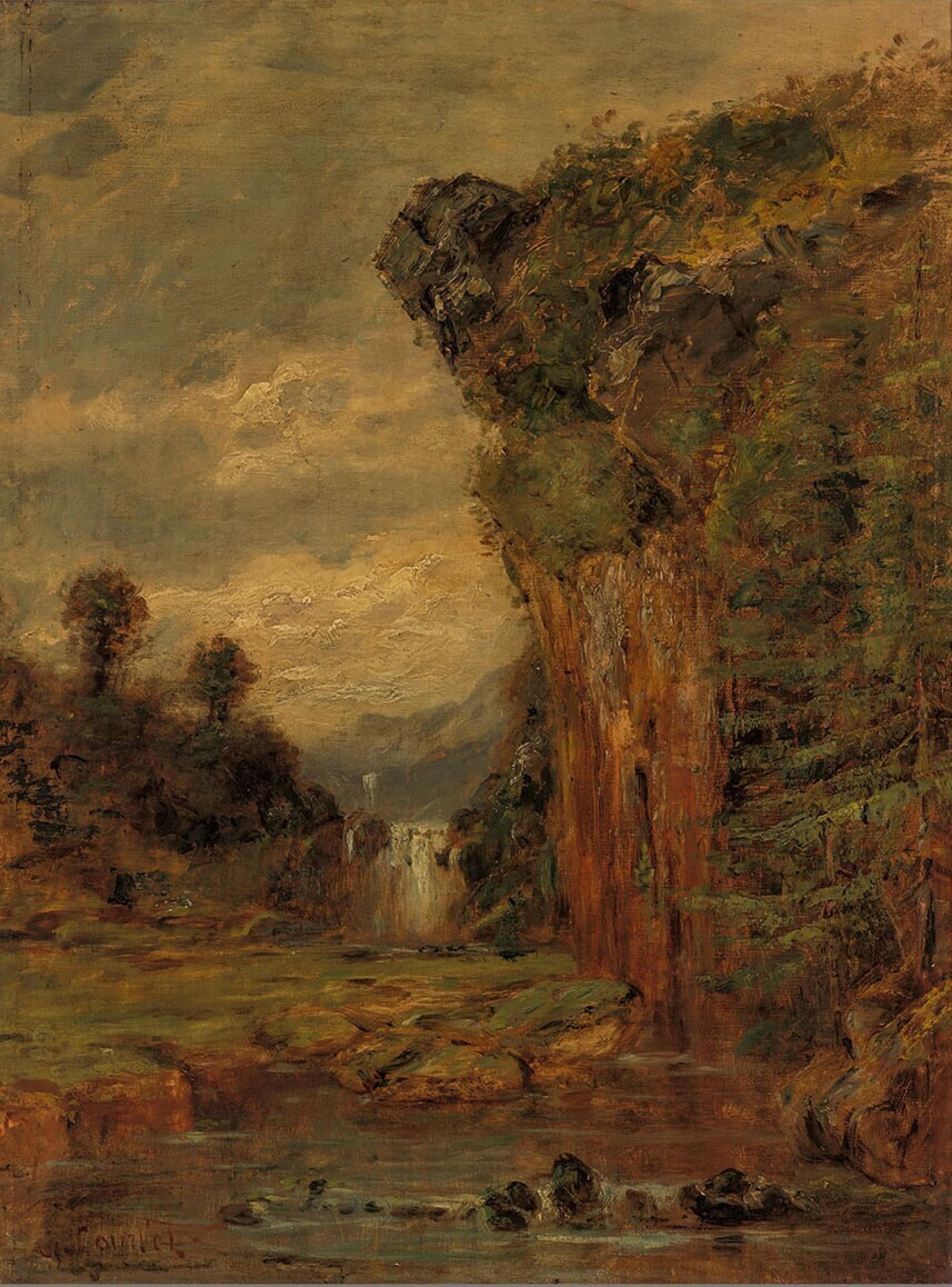 Paysage rocheux avec cascade - Gustave Courbet