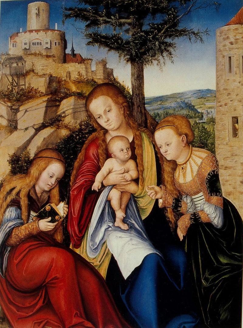 La Vierge à l'Enfant avec sainte Barbe et sainte Catherine d'Alexandrie - Lucas Cranach the Elder