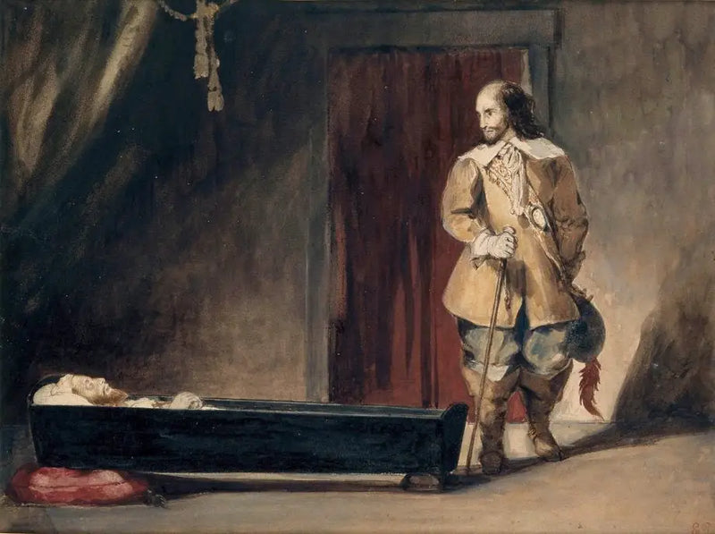 Cromwell devant le cercueil de Charles Ier - Eugène Delacroix