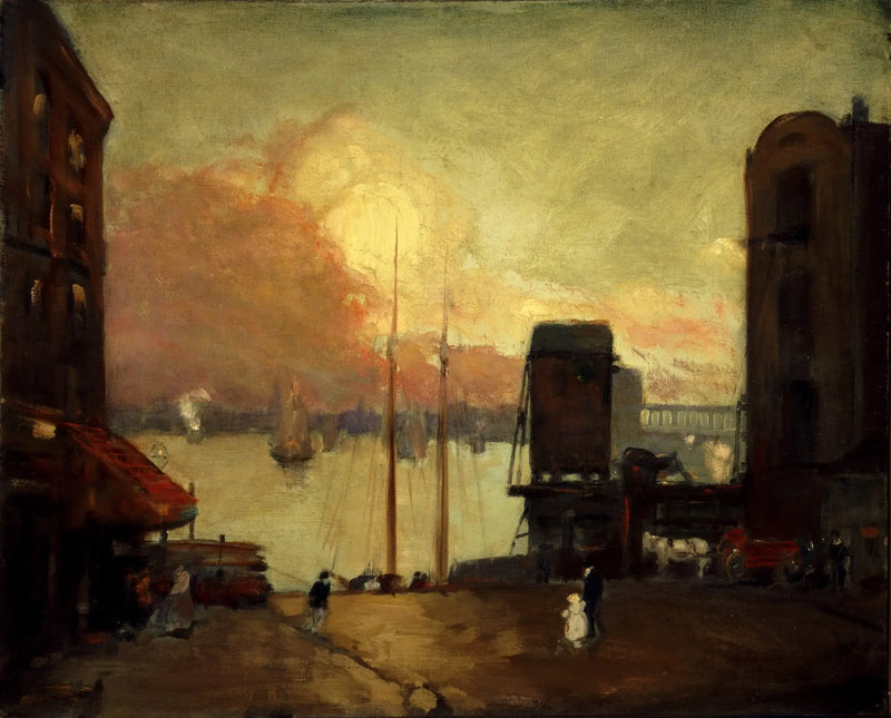 Nuages cumulus, East River - Robert Henri