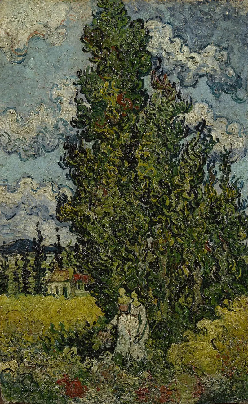 Cyprès et deux femmes - Vincent van Gogh