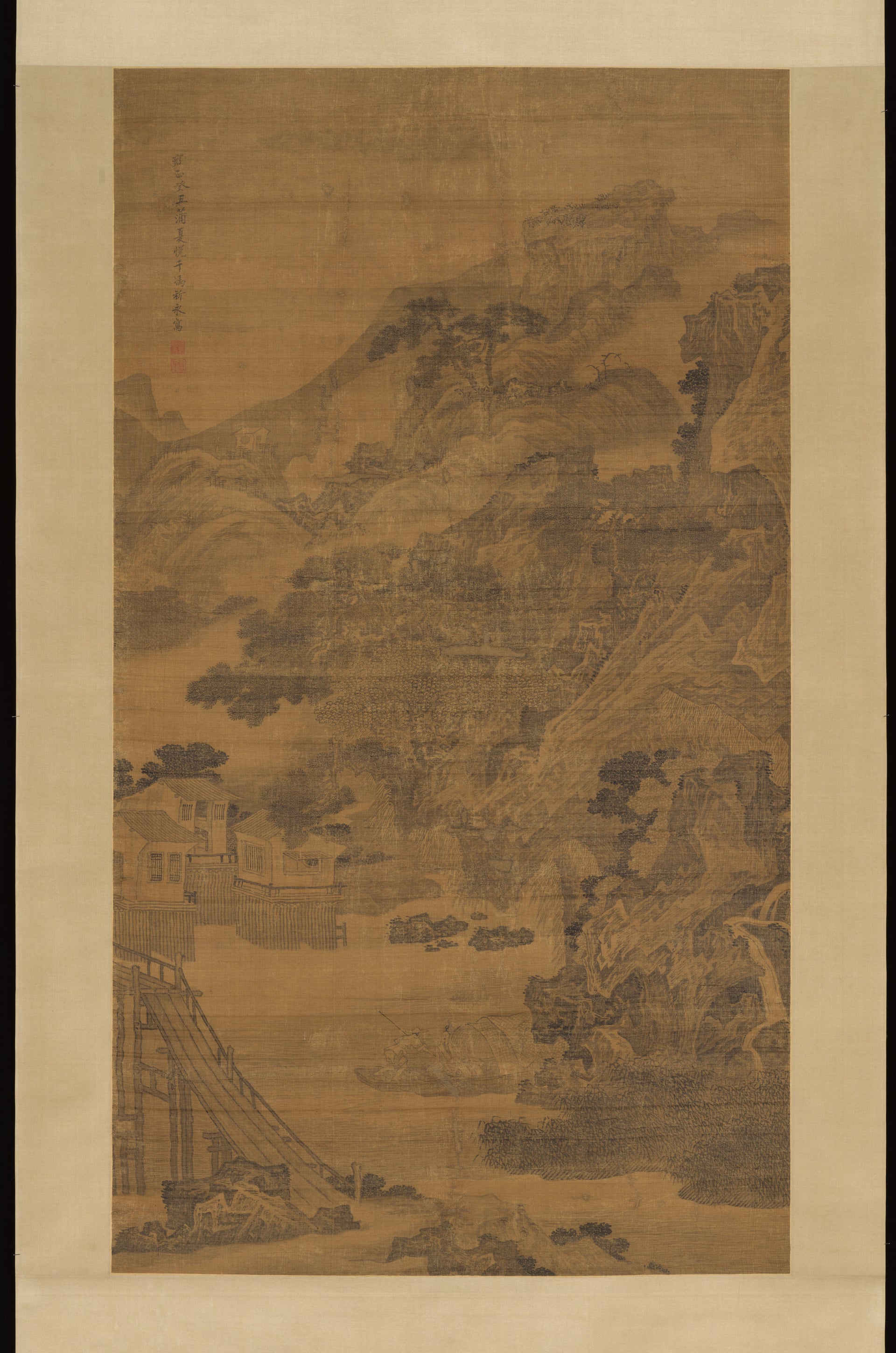 Landscape, Feng Qiyong, dated 1733 — peinture chinoise