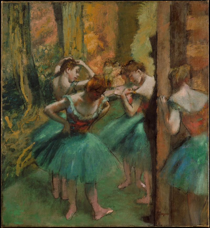 Danseurs, roses et verts - Edgar Degas