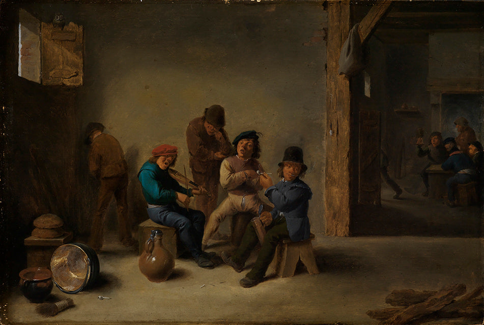 Des fermiers buvant et fumant dans une taverne - David Teniers le Jeune