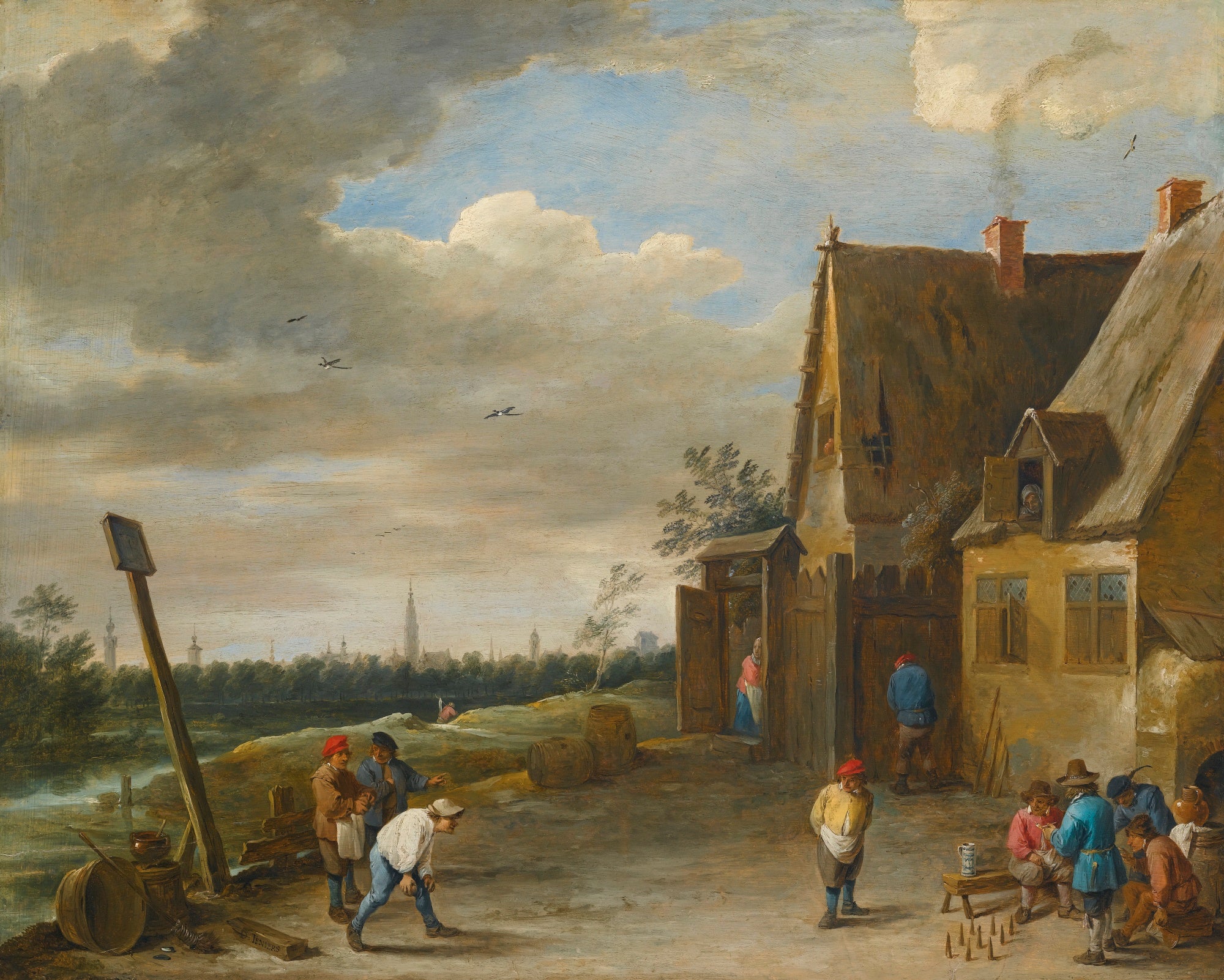 Jeu de quilles avec vue sur Anvers - David Teniers le Jeune