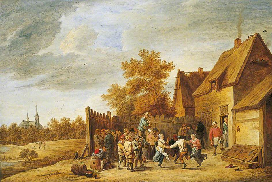 Paysans dansant devant une auberge - David Teniers le Jeune