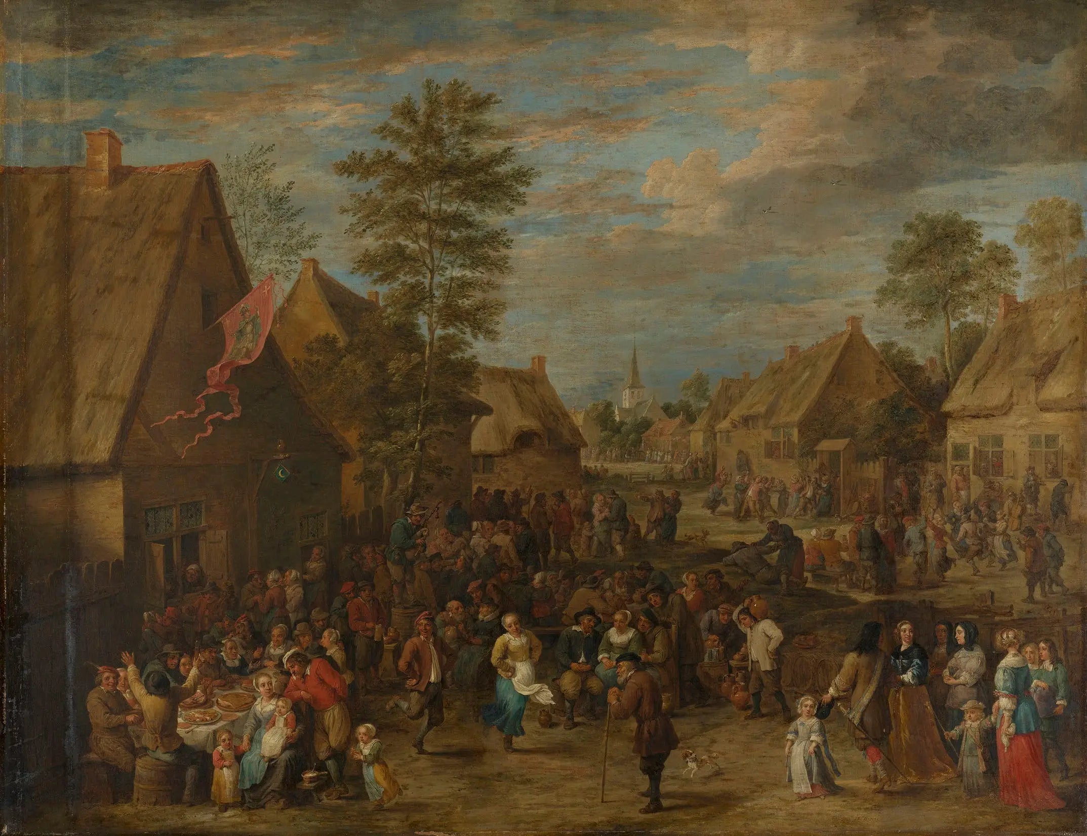 Une Kermesse le jour de la Saint-Georges - David Teniers le Jeune image 1 copie de tableau peinte à la main