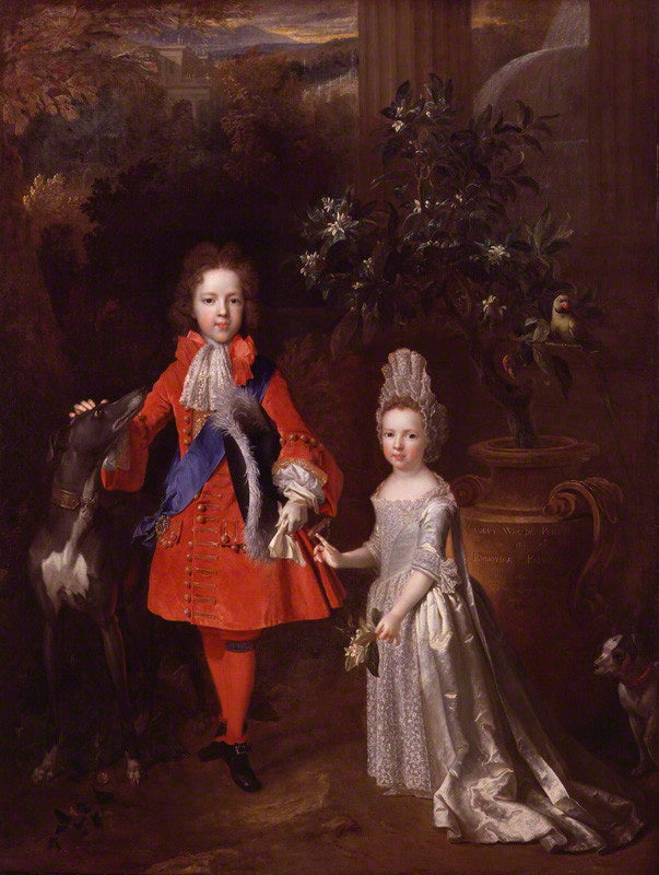 Prince Jacques François Édouard Stuart ; Princesse Louise Marie Thérèse Stuart - Nicolas de Largillière
