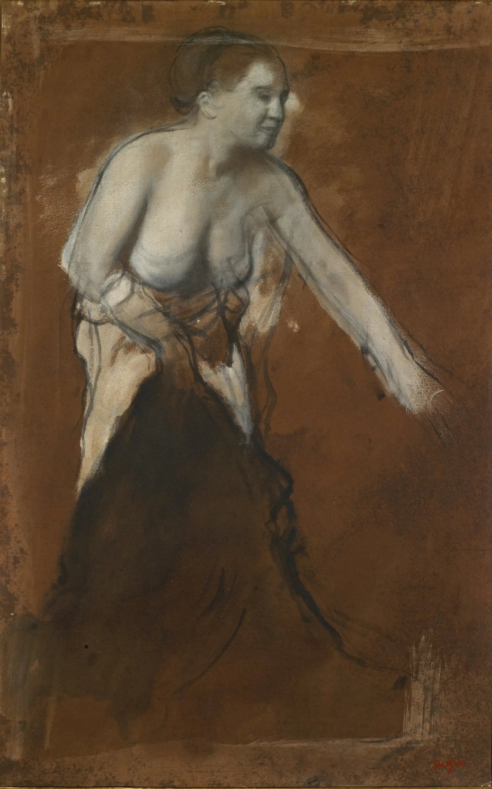 Reproduction du tableau « Jeune femme à demi-dévêtue - Edgar Degas » par Alpha Reproduction en peinture à l’huile