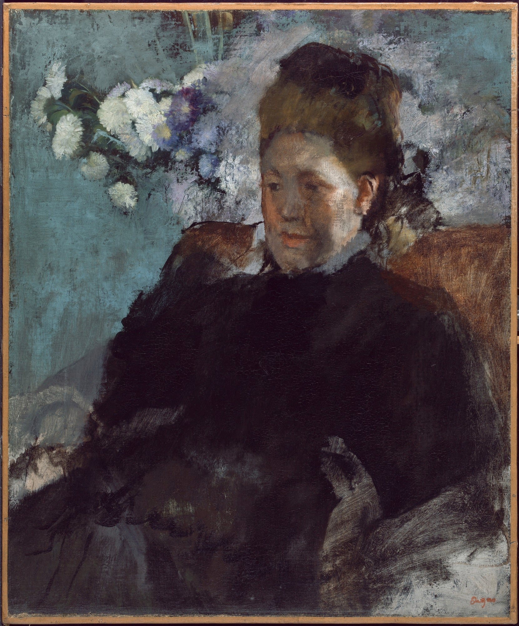 Reproduction du tableau « Portrait d'une femme - Edgar Degas » par Alpha Reproduction en peinture à l’huile