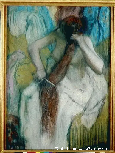 Femme se coiffant - Edgar Degas