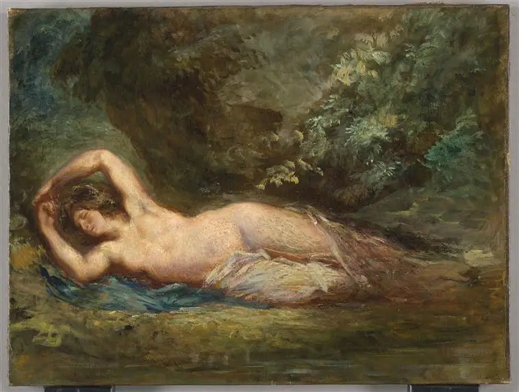 Bacchante endormie dans un paysage - Eugène Delacroix