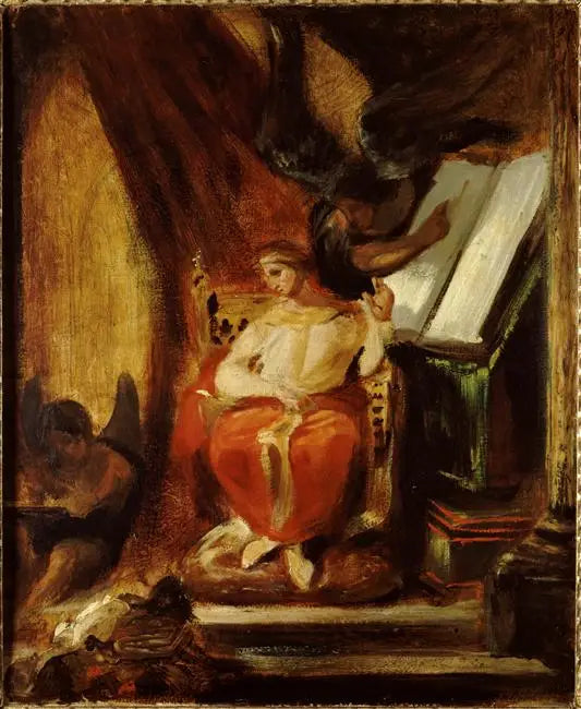 Reproduction du tableau « L'Empereur Justinien composant ses instituts - Eugène Delacroix » par Alpha Reproduction en peinture à l’huile