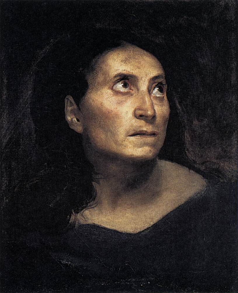 Reproduction du tableau « Tête de vieille femme - Eugène Delacroix » par Alpha Reproduction en peinture à l’huile