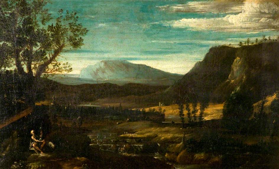 Saint Jean dans un paysage de montagne - Domenichino