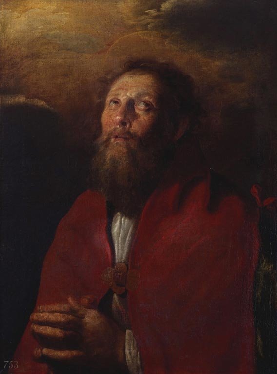 Un saint barbu en prière - Domenico Fetti image 1 copie de tableau peinte à la main