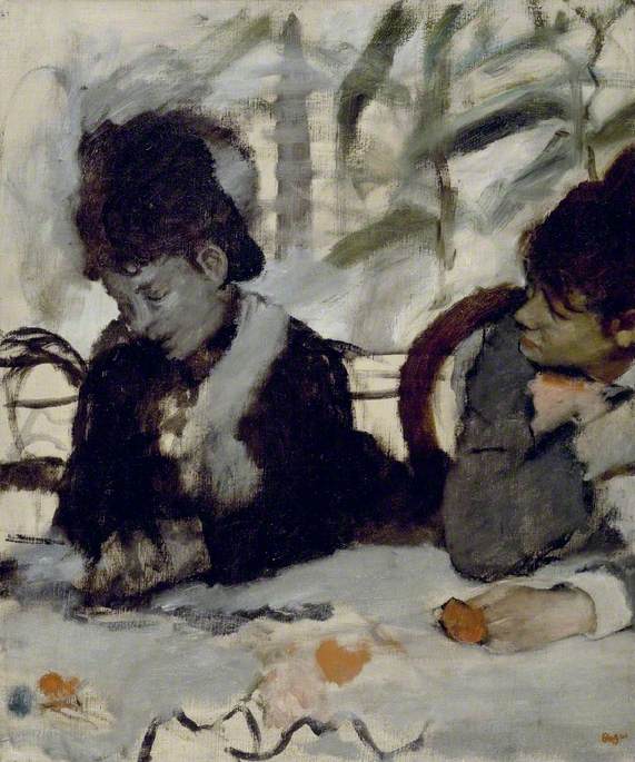 Reproduction du tableau « Au Café - Edgar Degas » par Alpha Reproduction en peinture à l’huile