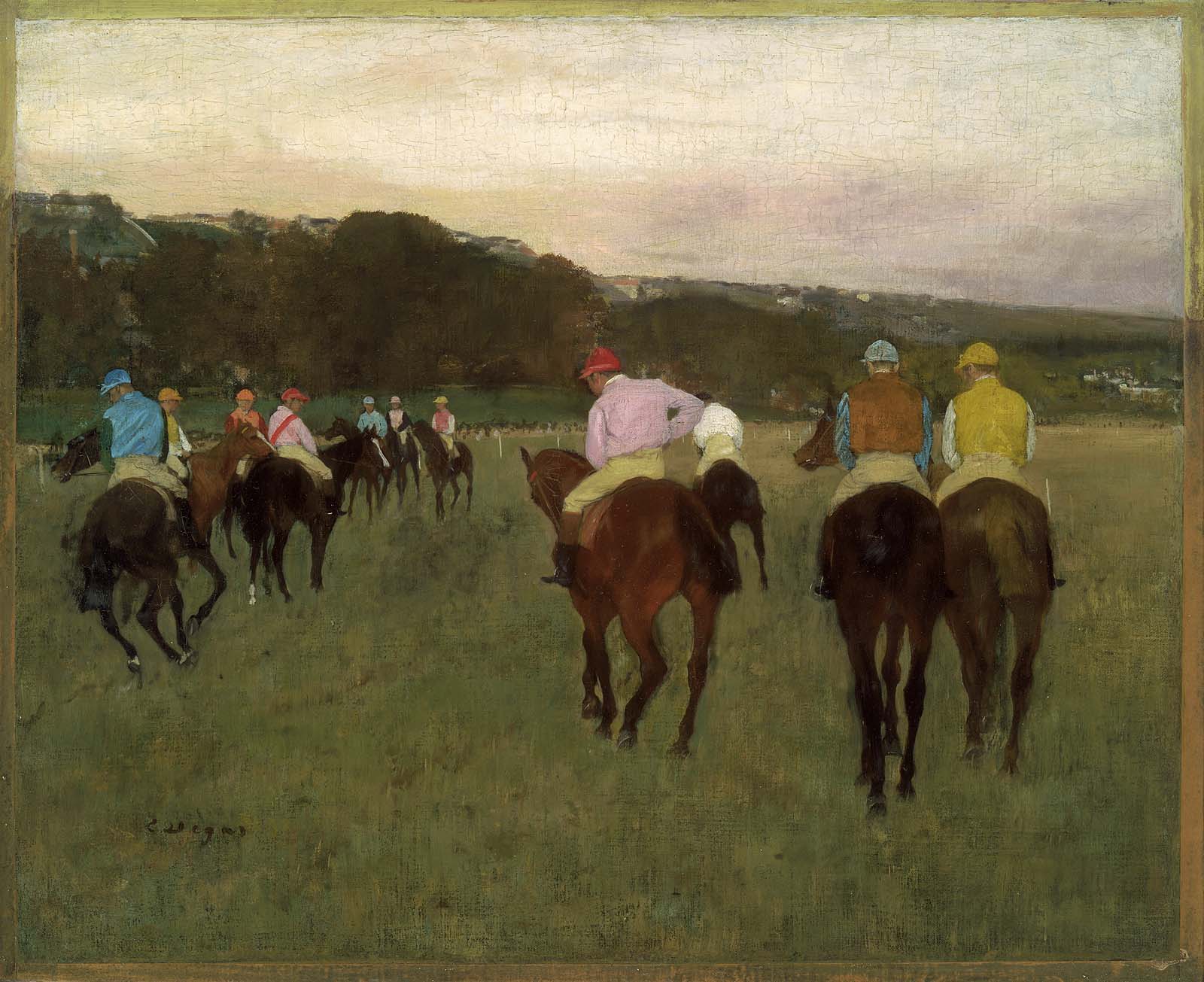 Reproduction du tableau « Chevaux de course à Longchamp - Edgar Degas » par Alpha Reproduction en peinture à l’huile