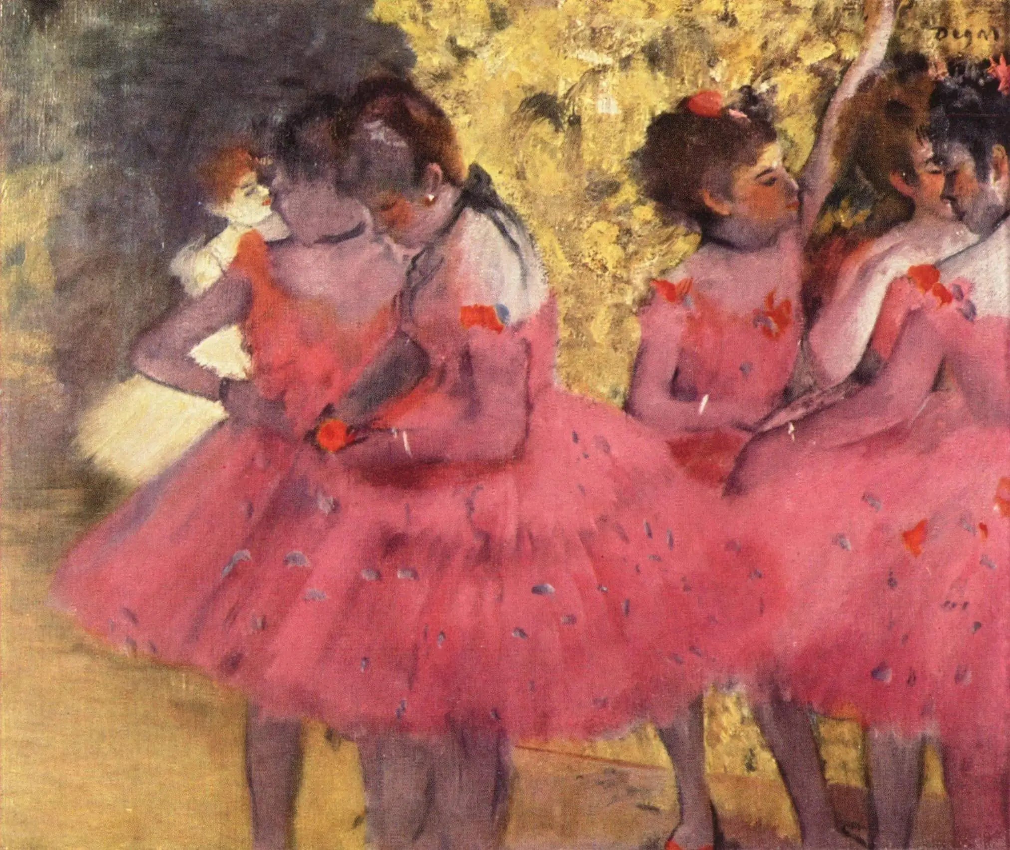 Reproduction du tableau « Danseuses en jupes rouges - Edgar Degas » par Alpha Reproduction en peinture à l’huile