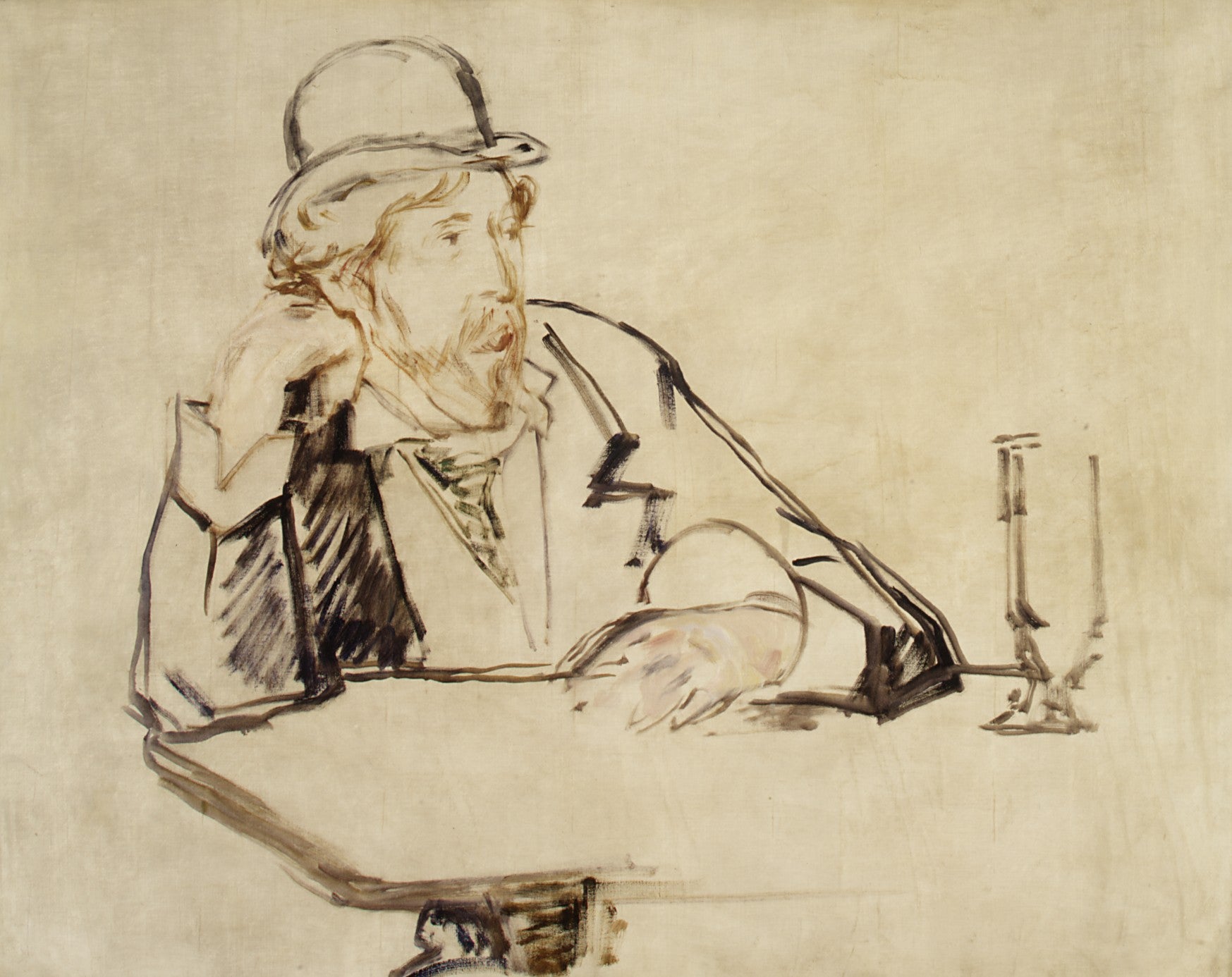 Reproduction du tableau « George Moore ou café - Édouard Manet » par Alpha Reproduction en peinture à l’huile