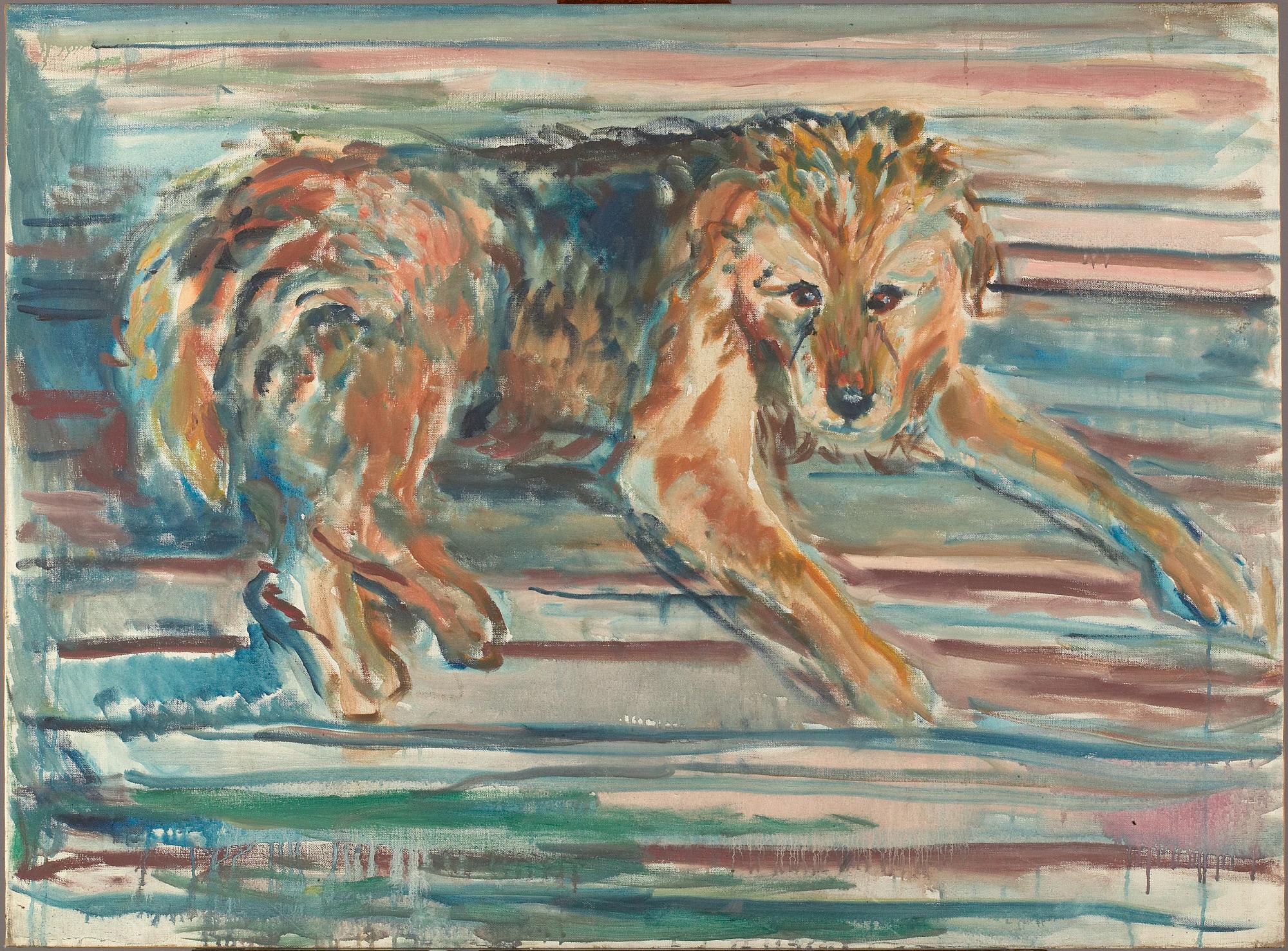 Reproduction du tableau « Airdale Terrier - Edvard Munch » par Alpha Reproduction en peinture à l’huile