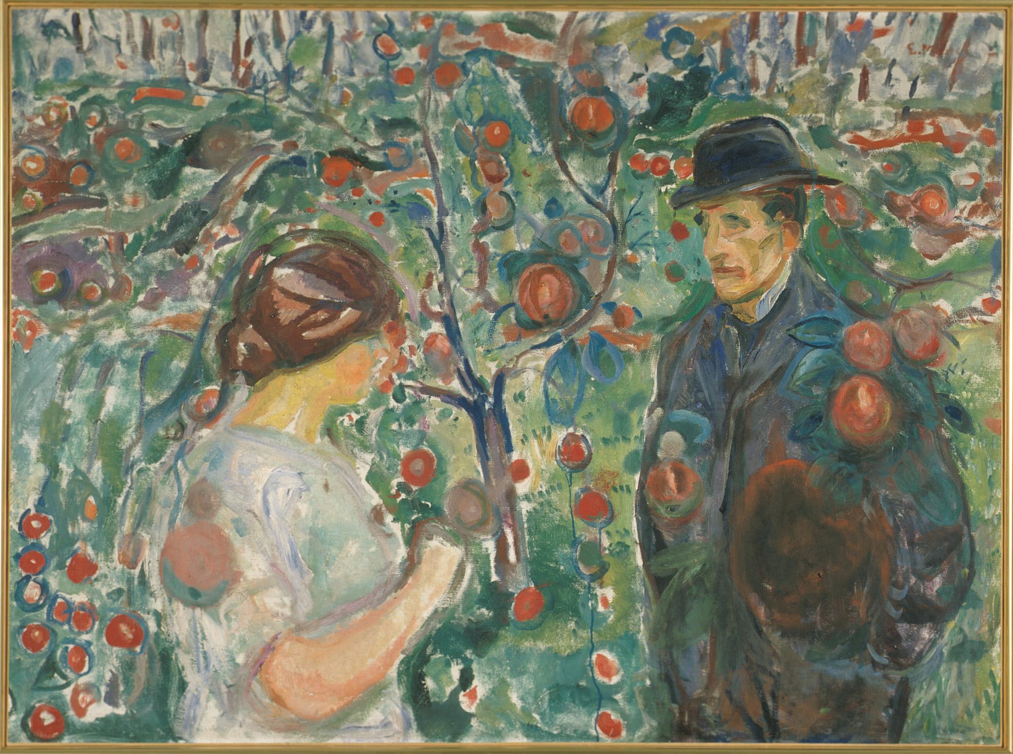 Reproduction du tableau « Sous les pommes rouges - Edvard Munch » par Alpha Reproduction en peinture à l’huile