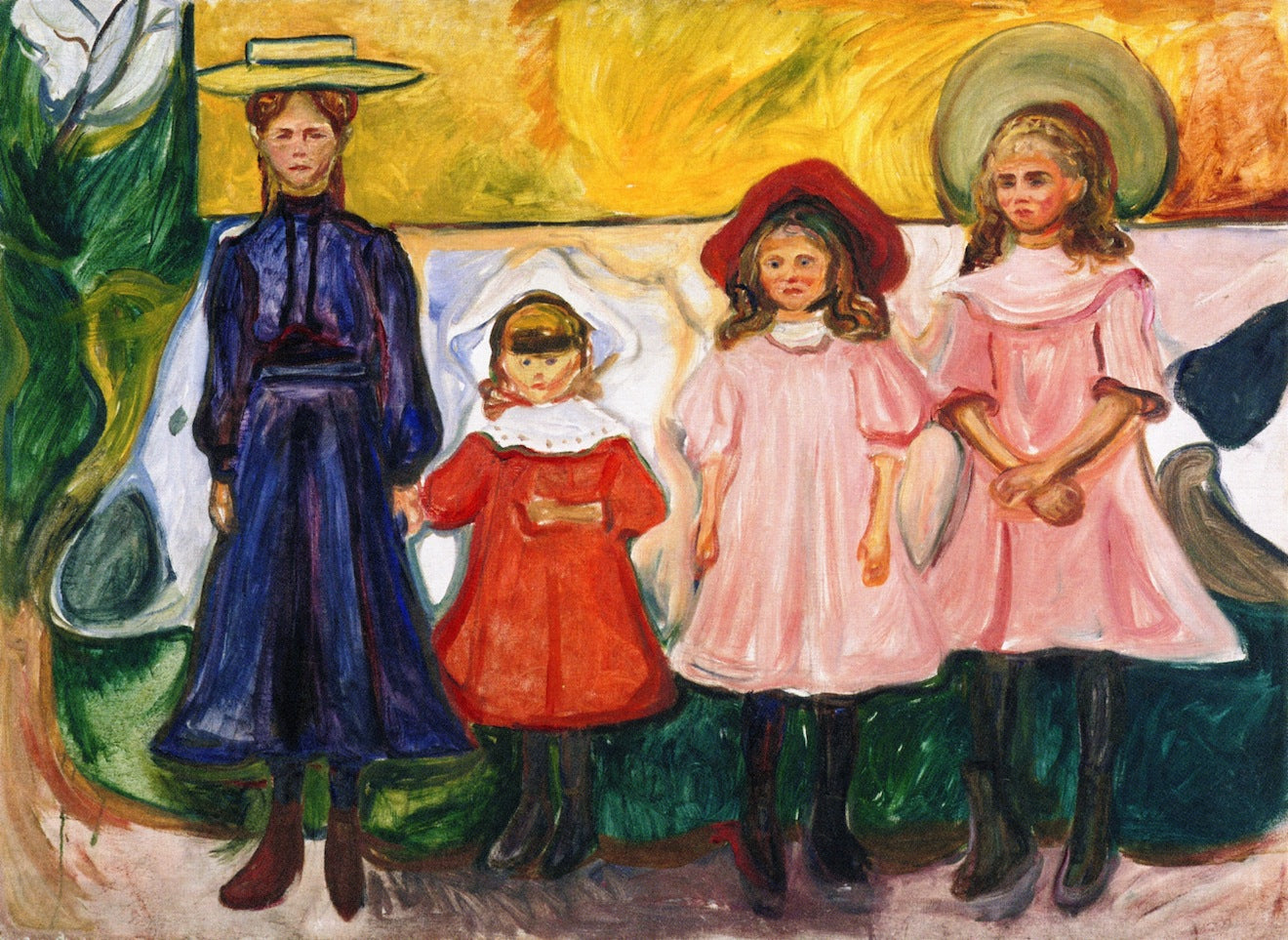 Reproduction du tableau « Quatre Filles à Åsgårdstrand - Edvard Munch » par Alpha Reproduction en peinture à l’huile