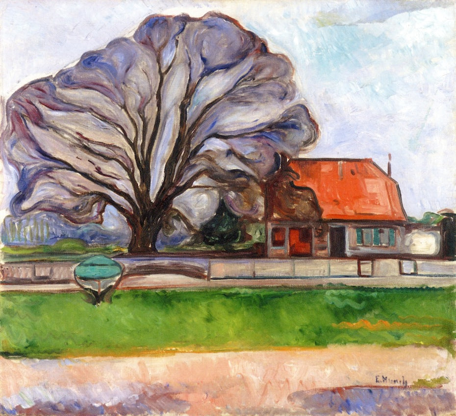 Reproduction du tableau « Paysage près de Travemünde - Edvard Munch » par Alpha Reproduction en peinture à l’huile