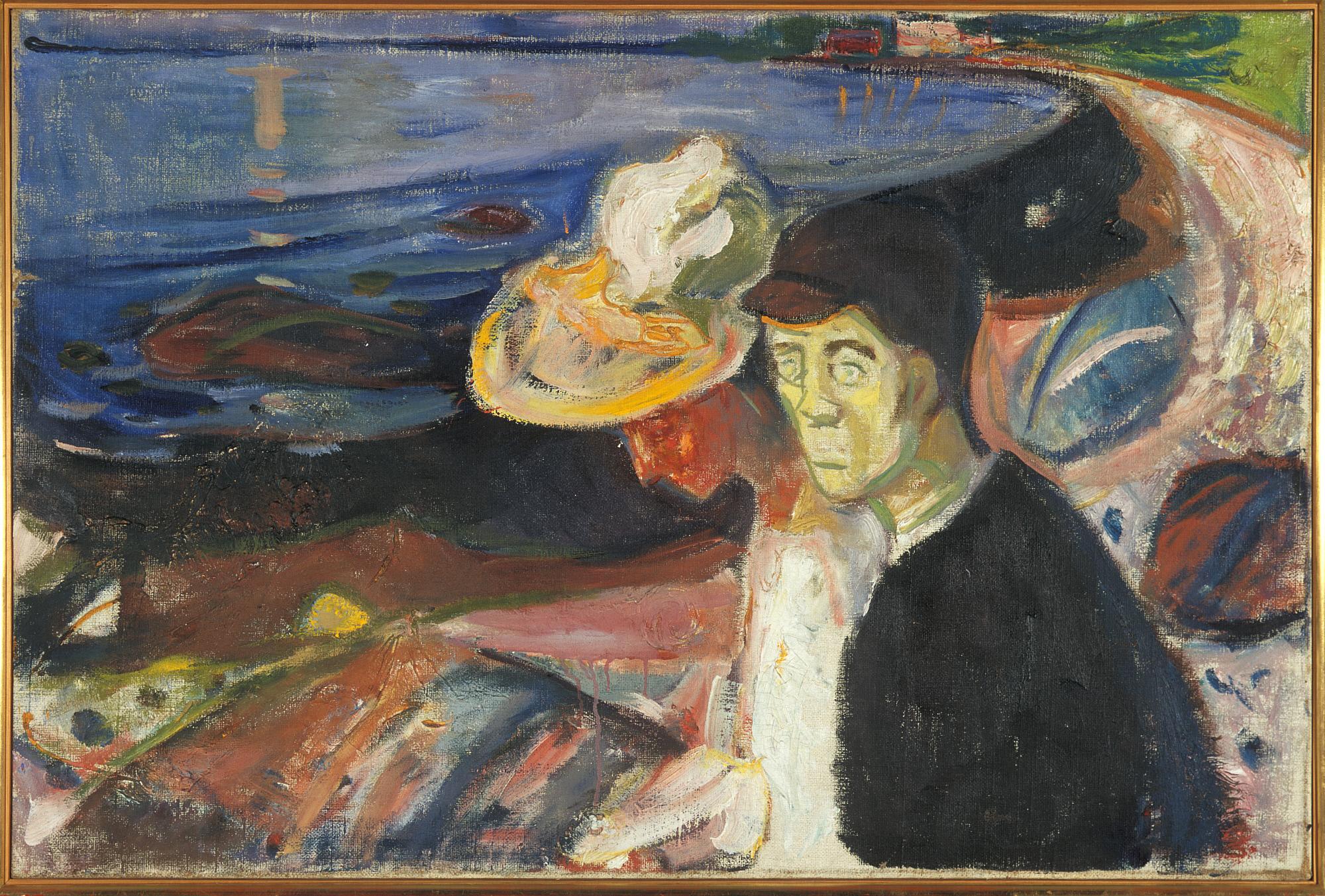 Reproduction du tableau « Homme et Femme sur la plage - Edvard Munch » par Alpha Reproduction en peinture à l’huile