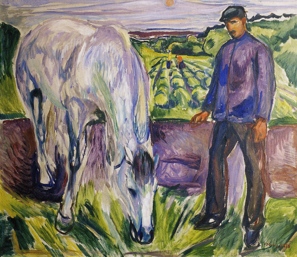 Reproduction du tableau « Homme au cheval - Edvard Munch » par Alpha Reproduction en peinture à l’huile