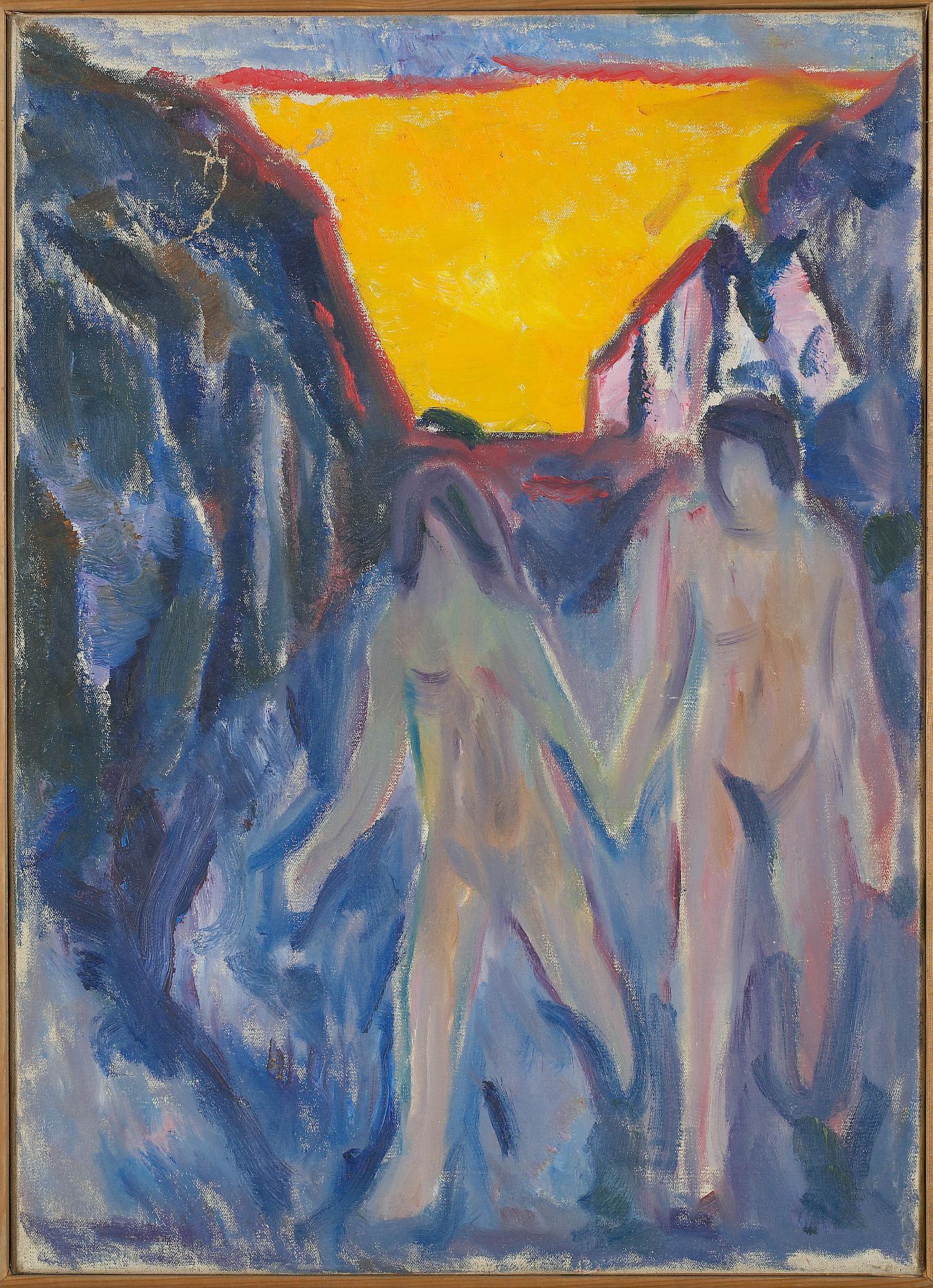 Reproduction du tableau « Homme et Femme nus, marchant - Edvard Munch » par Alpha Reproduction en peinture à l’huile