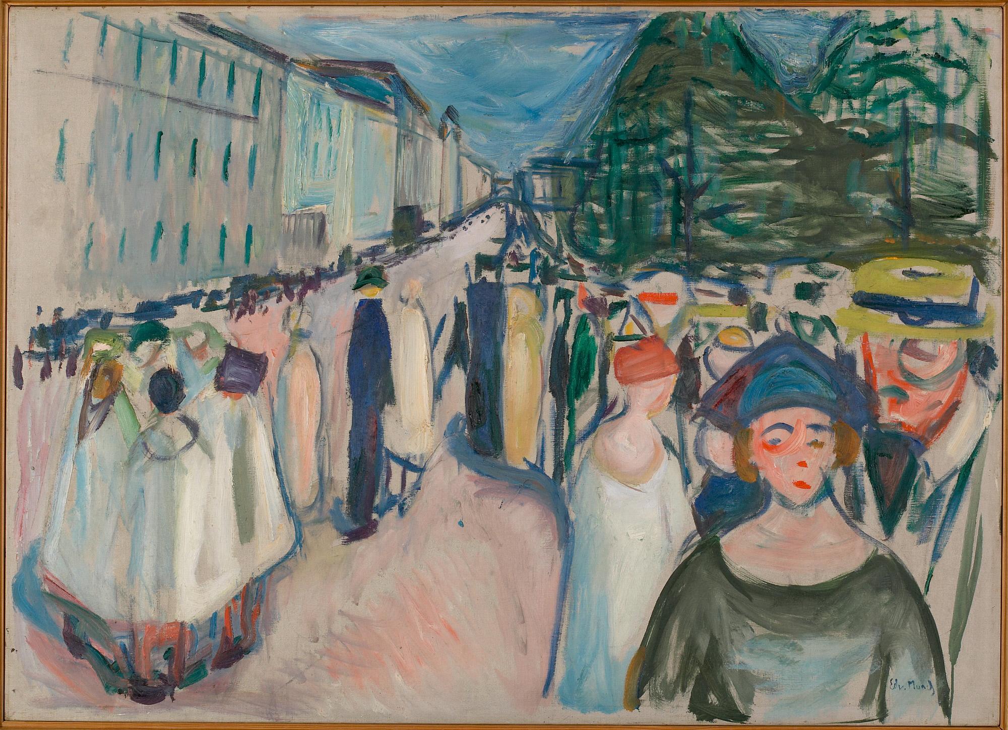 Reproduction du tableau « Promenade sur Karl Johan - Edvard Munch » par Alpha Reproduction en peinture à l’huile