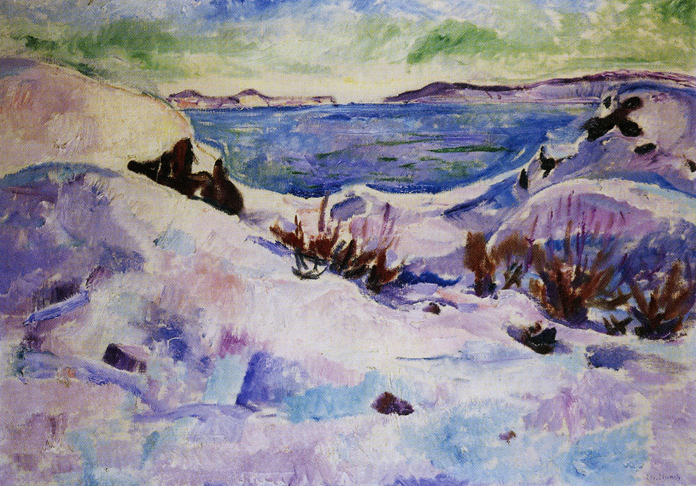 Reproduction du tableau « Paysage de neige à Kragerø - Edvard Munch » par Alpha Reproduction en peinture à l’huile
