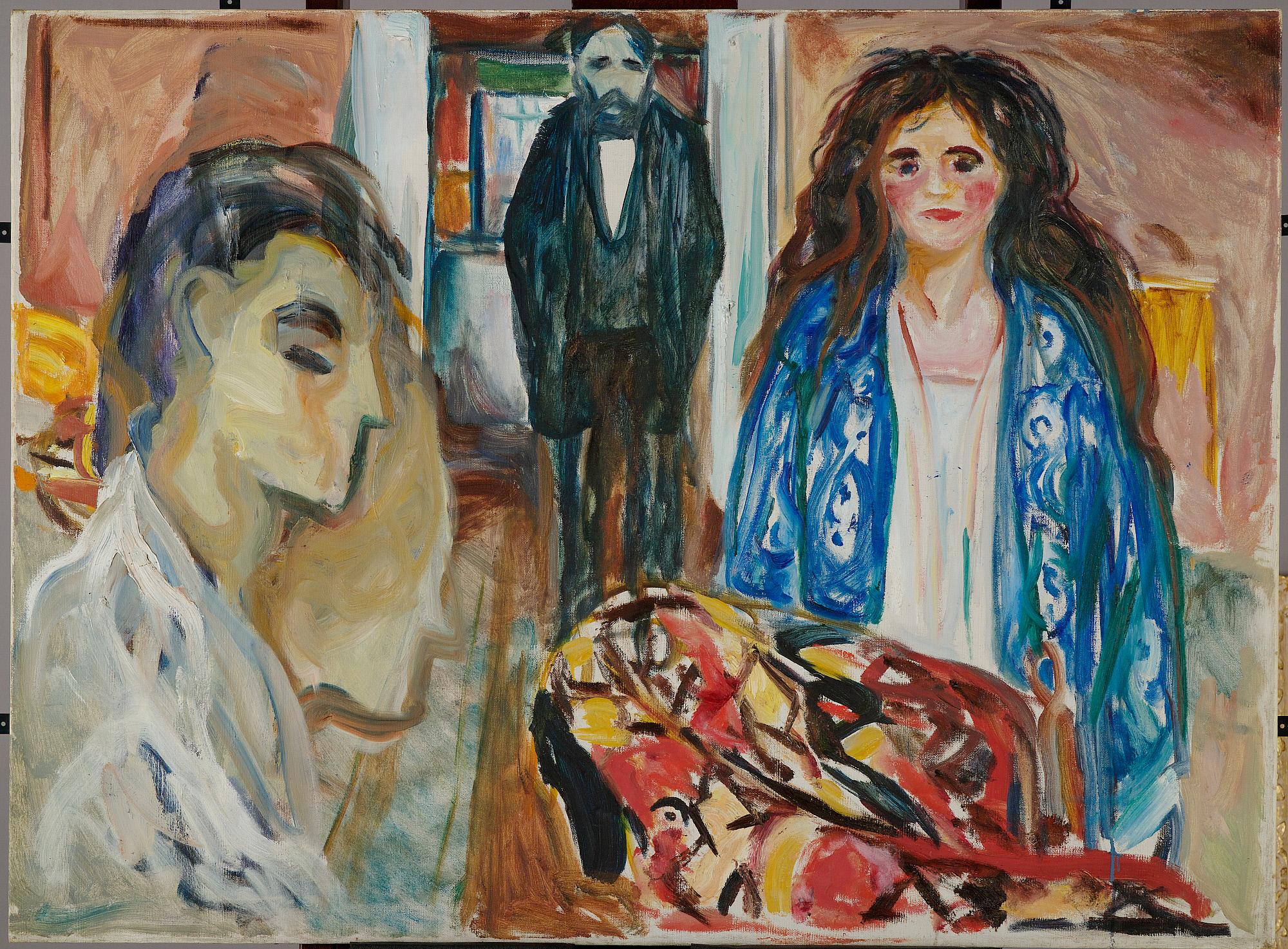 Reproduction du tableau « L'Artiste et son modèle. Jalousie - Edvard Munch » par Alpha Reproduction en peinture à l’huile
