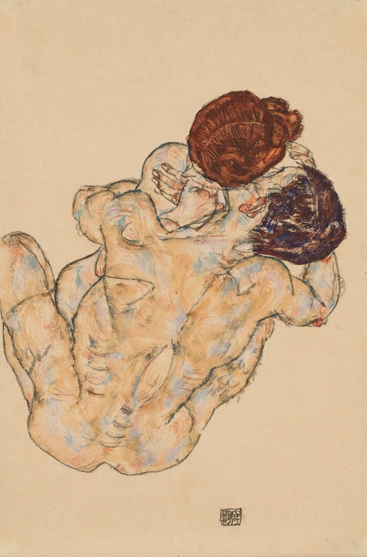 💞 Homme et Femme (Enlacement) – Egon Schiele (1917)