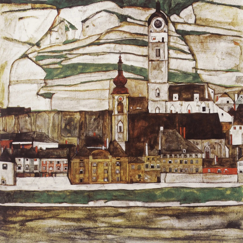 Stein sur le Danube, vu du sud - Egon Schiele