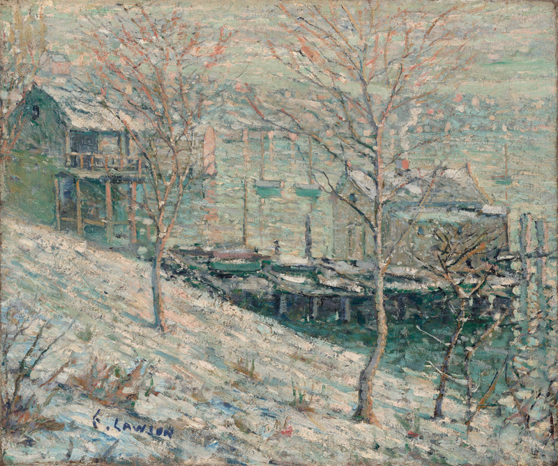 Scène d'hiver de la rivière Harlem - Ernest Lawson