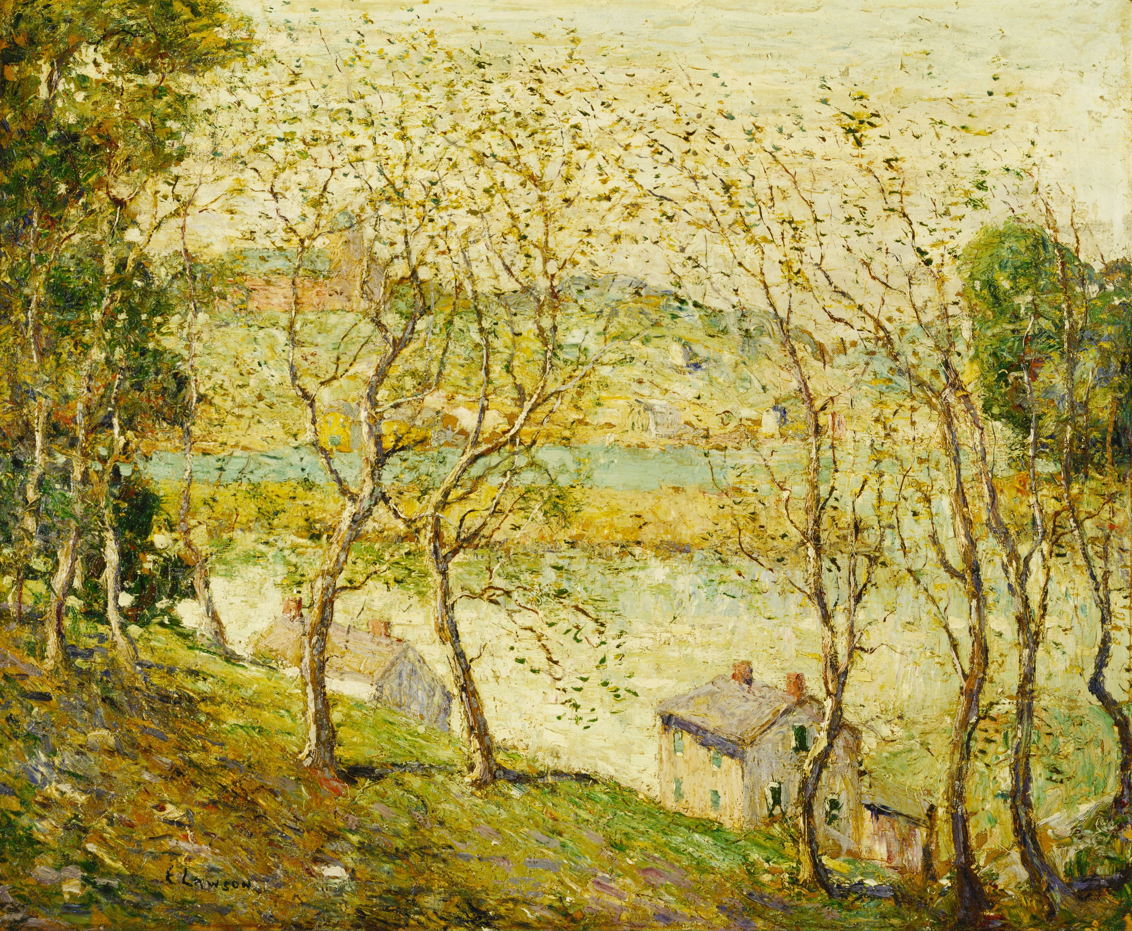 Printemps, rivière Harlem - Ernest Lawson