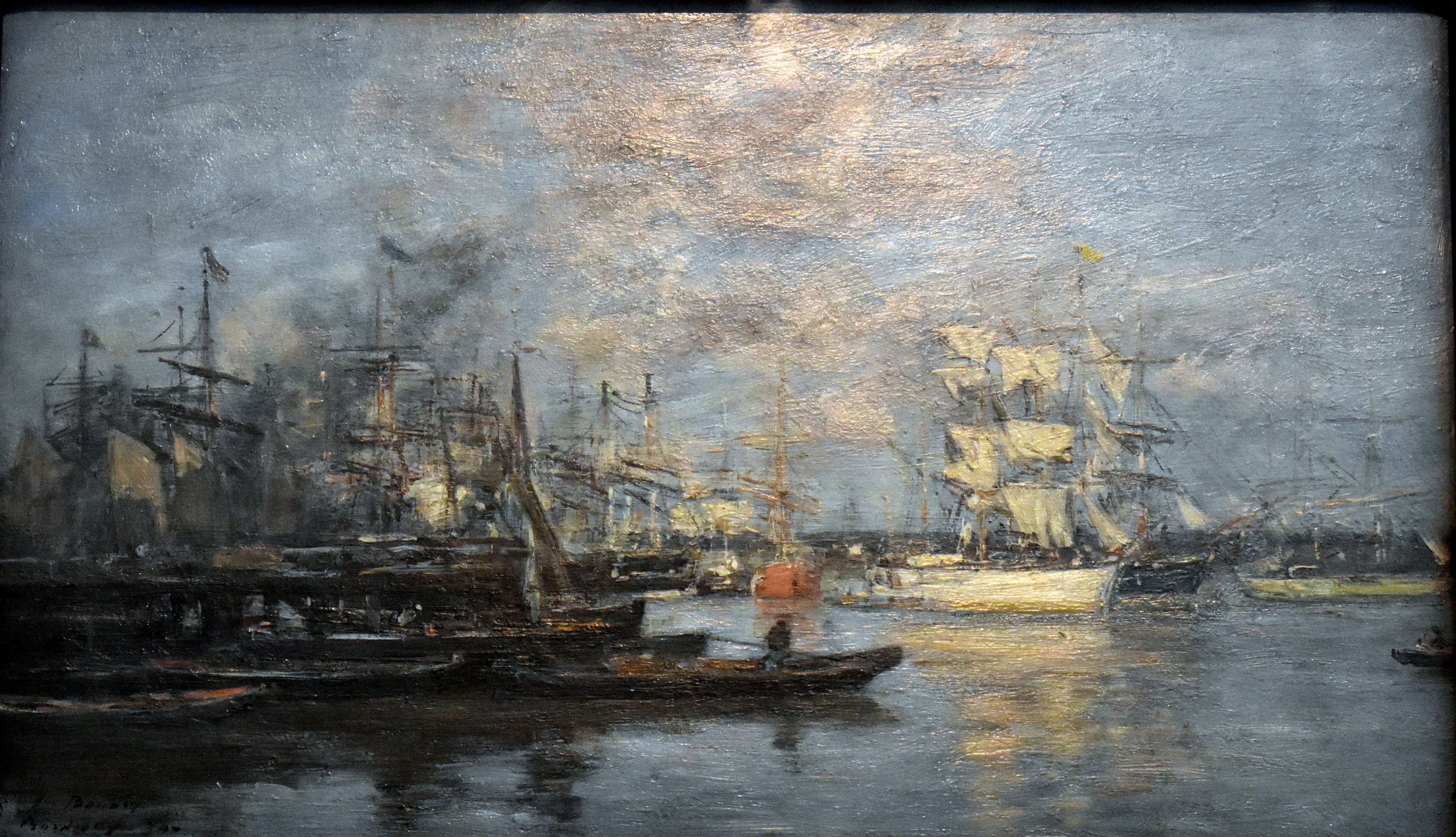 Reproduction du tableau « Bordeaux. Le voile blanc. Effet du soir - Eugène Boudin » par Alpha Reproduction en peinture à l’huile