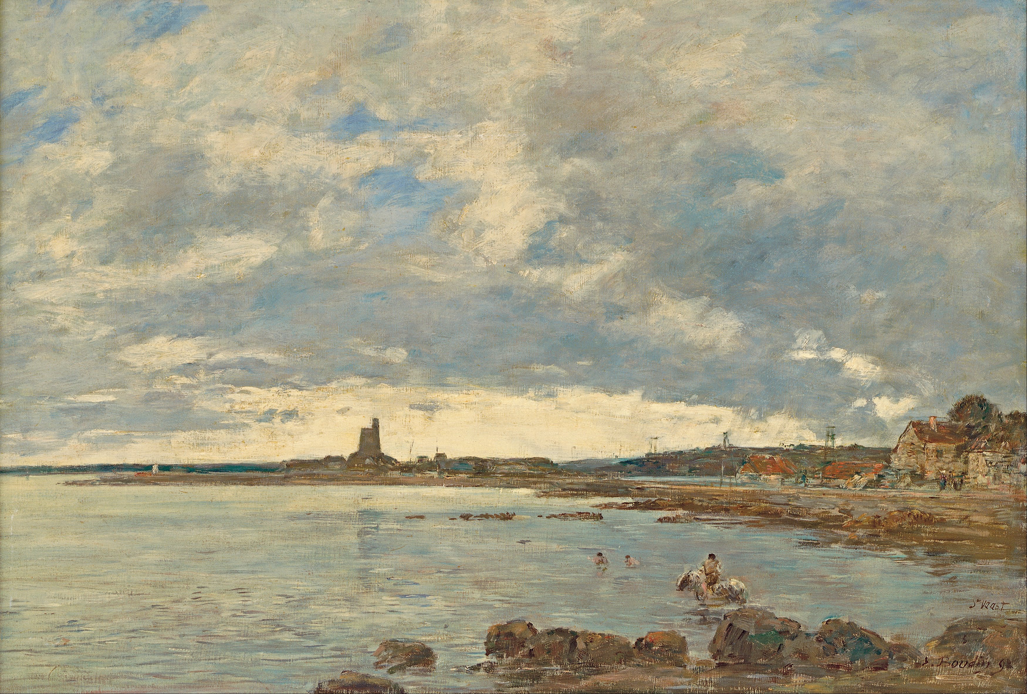 Reproduction du tableau « Saint-Vaast-la-Hougue - Eugène Boudin » par Alpha Reproduction en peinture à l’huile