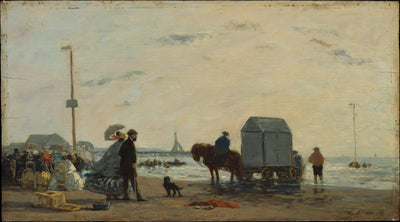 Reproduction du tableau « A la plage à Trouville - Eugène Boudin » par Alpha Reproduction en peinture à l’huile
